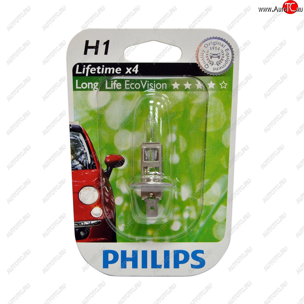 499 р. Лампа 12V H1 55W P14.5s блистер (1шт.) Long Life Eco Vision PHILIPS PHILIPS 12258llecob1  с доставкой в г. Пермь