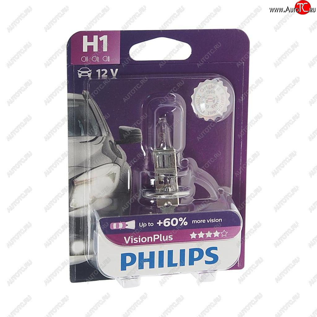 769 р. Лампа 12V H1 55W P14.5s +60% блистер (1шт.) Visionplus PHILIPS PHILIPS 12258vpb1  с доставкой в г. Пермь
