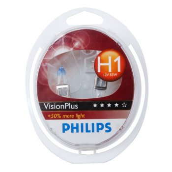 1 599 р. Лампа 12V H1 55W P14.5s +60% бокс (2шт.) VisionPlus PHILIPS PHILIPS 12258vps2  с доставкой в г. Пермь. Увеличить фотографию 1