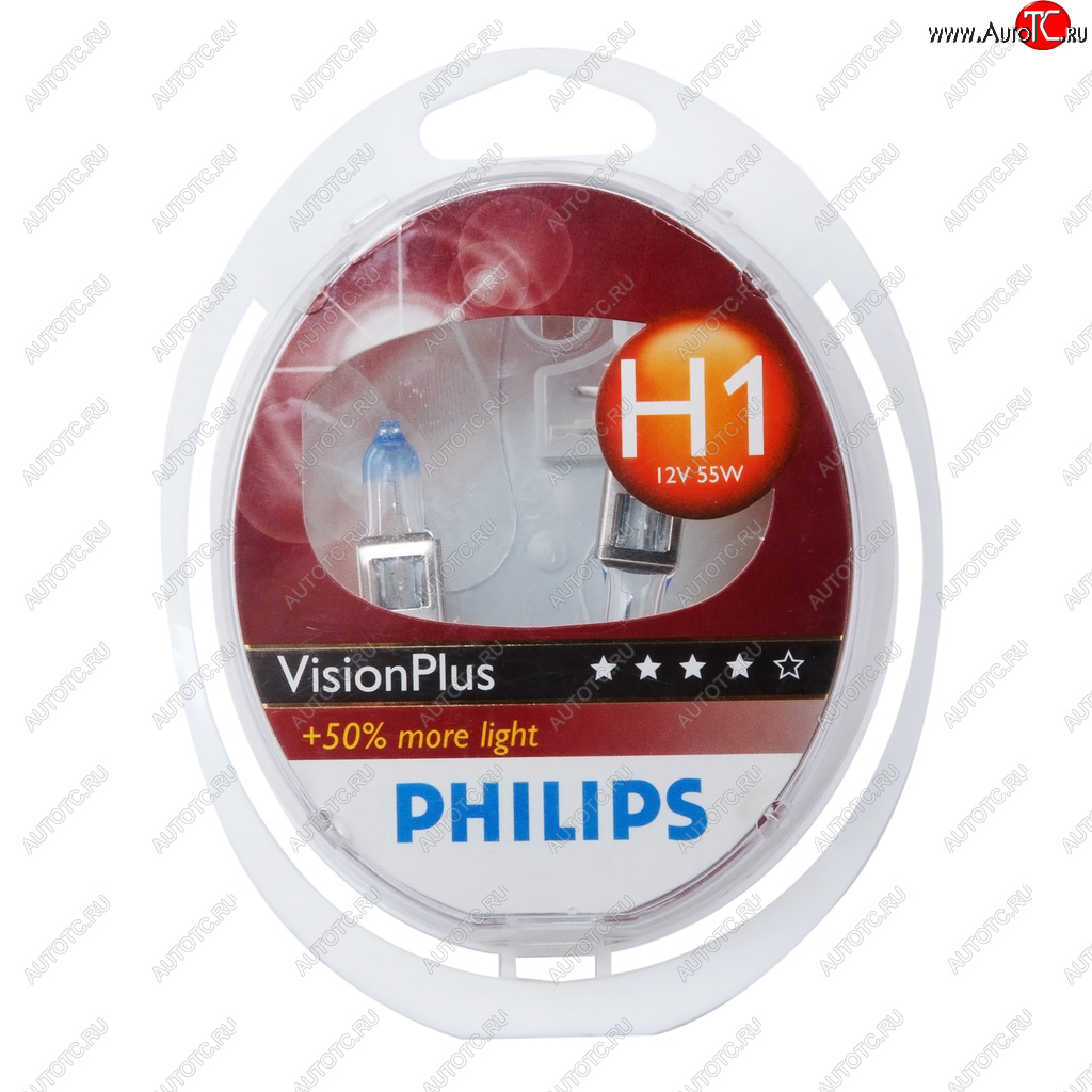 1 599 р. Лампа 12V H1 55W P14.5s +60% бокс (2шт.) VisionPlus PHILIPS PHILIPS 12258vps2  с доставкой в г. Пермь