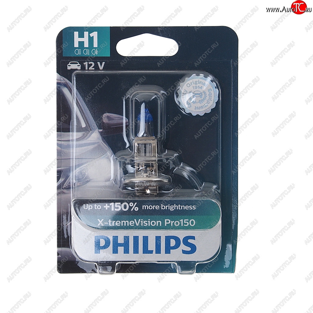 1 229 р. Лампа 12V H1 55W P14.5s +150% блистер (1шт.) X-Treme Vision Pro 150 PHILIPS PHILIPS 12258xvproбл  с доставкой в г. Пермь