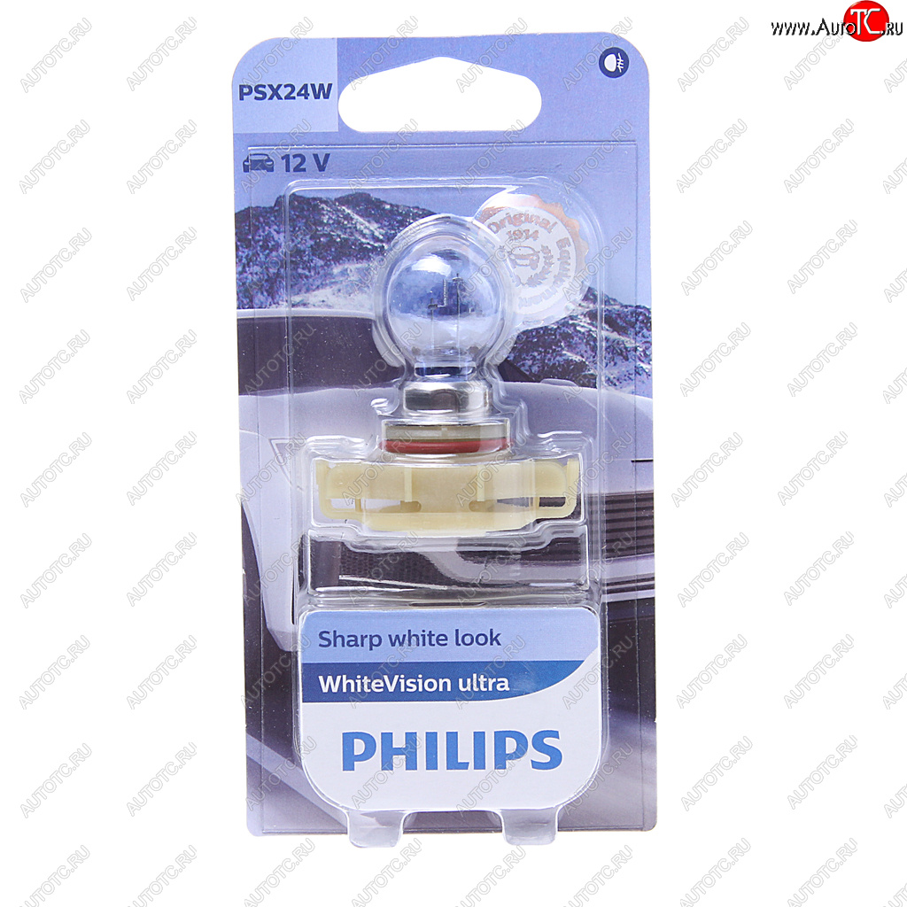 2 899 р. Лампа 12V PSX24W PG20-7 блистер (1шт.) 3300K White Vision Ultra PHILIPS PHILIPS 12276wvuбл  с доставкой в г. Пермь