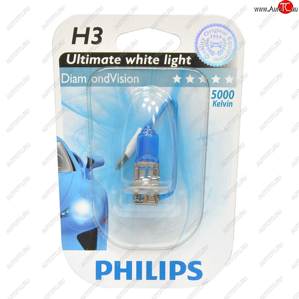 1 139 р. Лампа 12V H3 55W PK22s 5000K блистер (1шт.) Diamond Vision PHILIPS PHILIPS 12336dvb1  с доставкой в г. Пермь