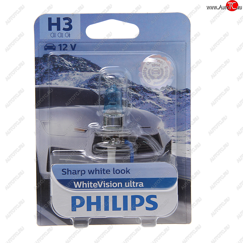 1 139 р. Лампа 12V H3 55W РK22s блистер (1шт.) White Vision Ultra PHILIPS PHILIPS 12336wvuбл  с доставкой в г. Пермь