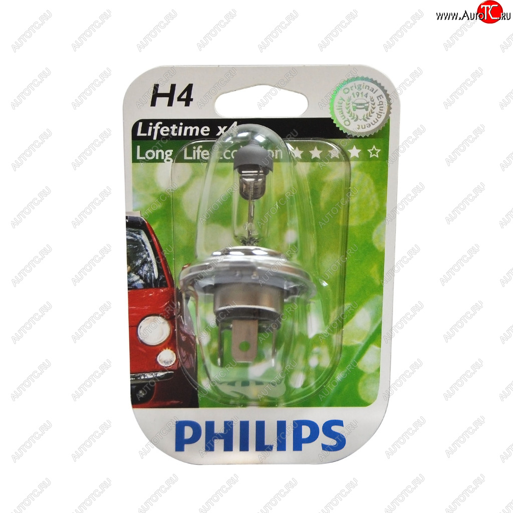 559 р. Лампа 12V H4 6055W P43t-38 блистер (1шт.) Long Life Eco Vision PHILIPS PHILIPS 12342llecob1  с доставкой в г. Пермь