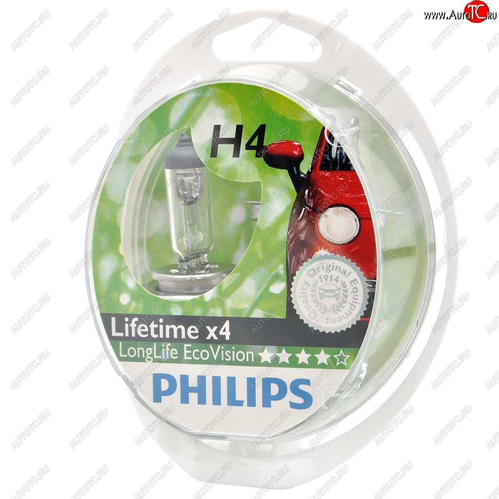 1 059 р. Лампа 12V H4 6055W P43t бокс (2шт.) Long Life Eco Vision PHILIPS PHILIPS 12342llecos2  с доставкой в г. Пермь