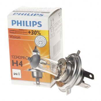 319 р. Лампа 12V H4 6055W P43t +30% Premium PHILIPS PHILIPS 12342prc1  с доставкой в г. Пермь. Увеличить фотографию 1