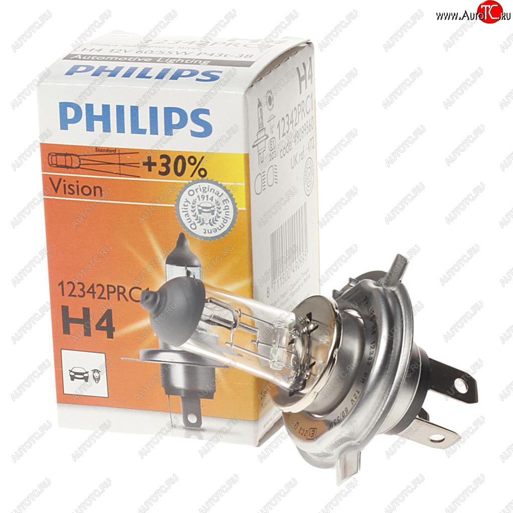 319 р. Лампа 12V H4 6055W P43t +30% Premium PHILIPS PHILIPS 12342prc1  с доставкой в г. Пермь