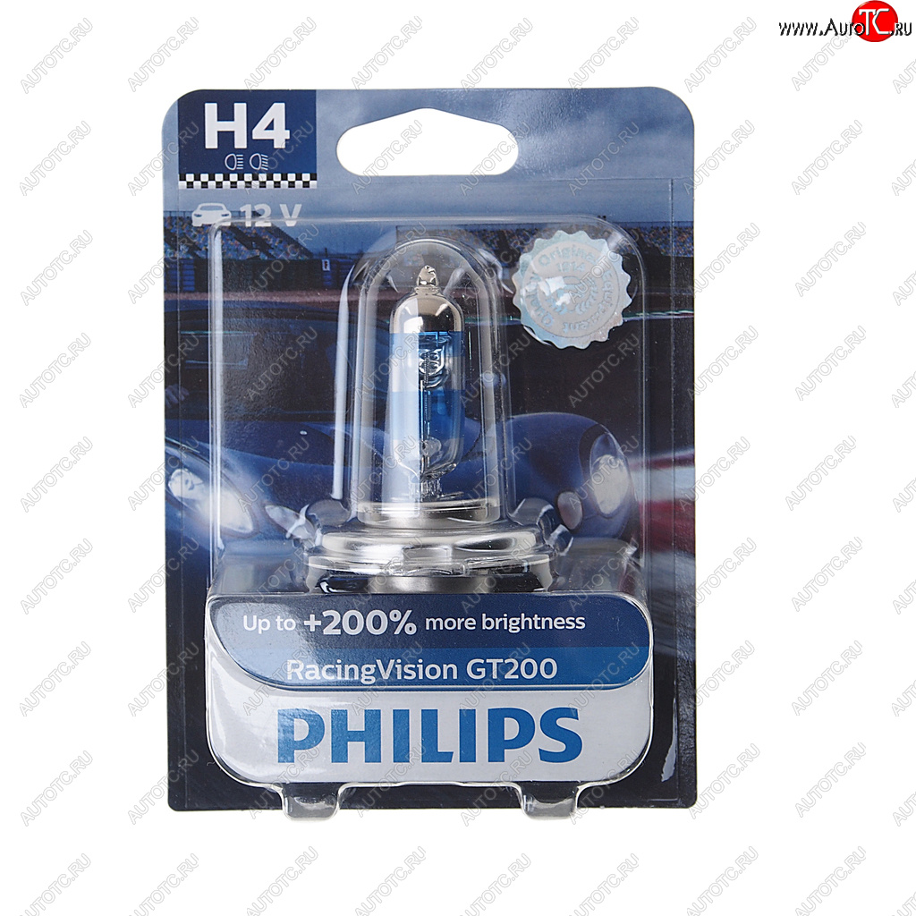 1 449 р. Лампа 12V H4 6055W P43t-38 +200% блистер (1шт.) Racing Vision GT 200 PHILIPS PHILIPS 12342rgtбл  с доставкой в г. Пермь