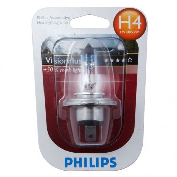 749 р. Лампа 12V H4 6055W P43t +60% блистер (1шт.) Visionplus PHILIPS PHILIPS 12342vpb1  с доставкой в г. Пермь. Увеличить фотографию 1