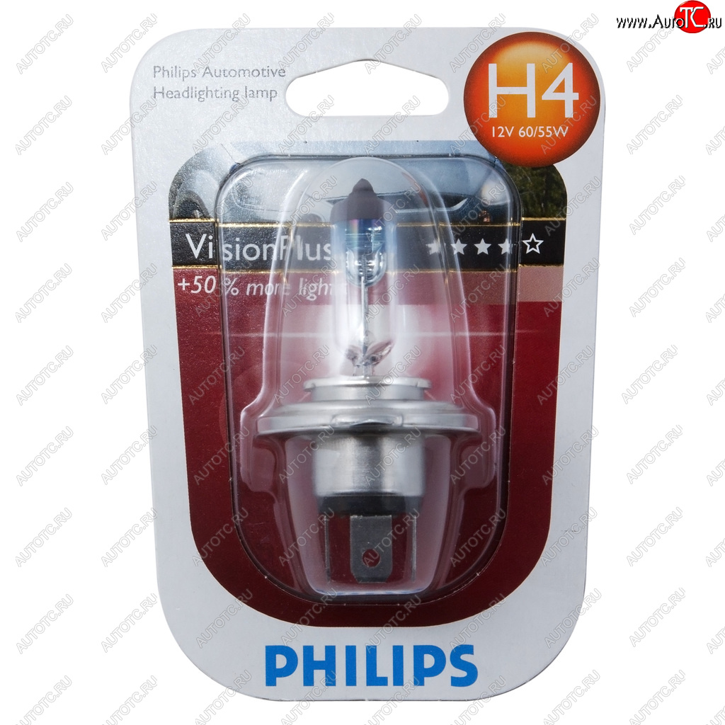 749 р. Лампа 12V H4 6055W P43t +60% блистер (1шт.) Visionplus PHILIPS PHILIPS 12342vpb1  с доставкой в г. Пермь