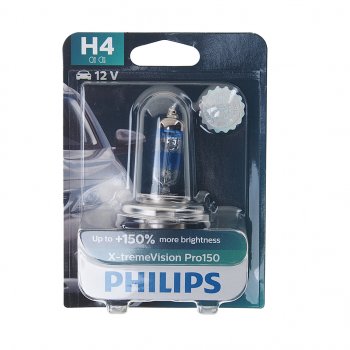 1 199 р. Лампа 12V H4 6055W P43t-38 +150% блистер (1шт.) X-Treme Vision Pro 150 PHILIPS PHILIPS 12342xvproбл  с доставкой в г. Пермь. Увеличить фотографию 1