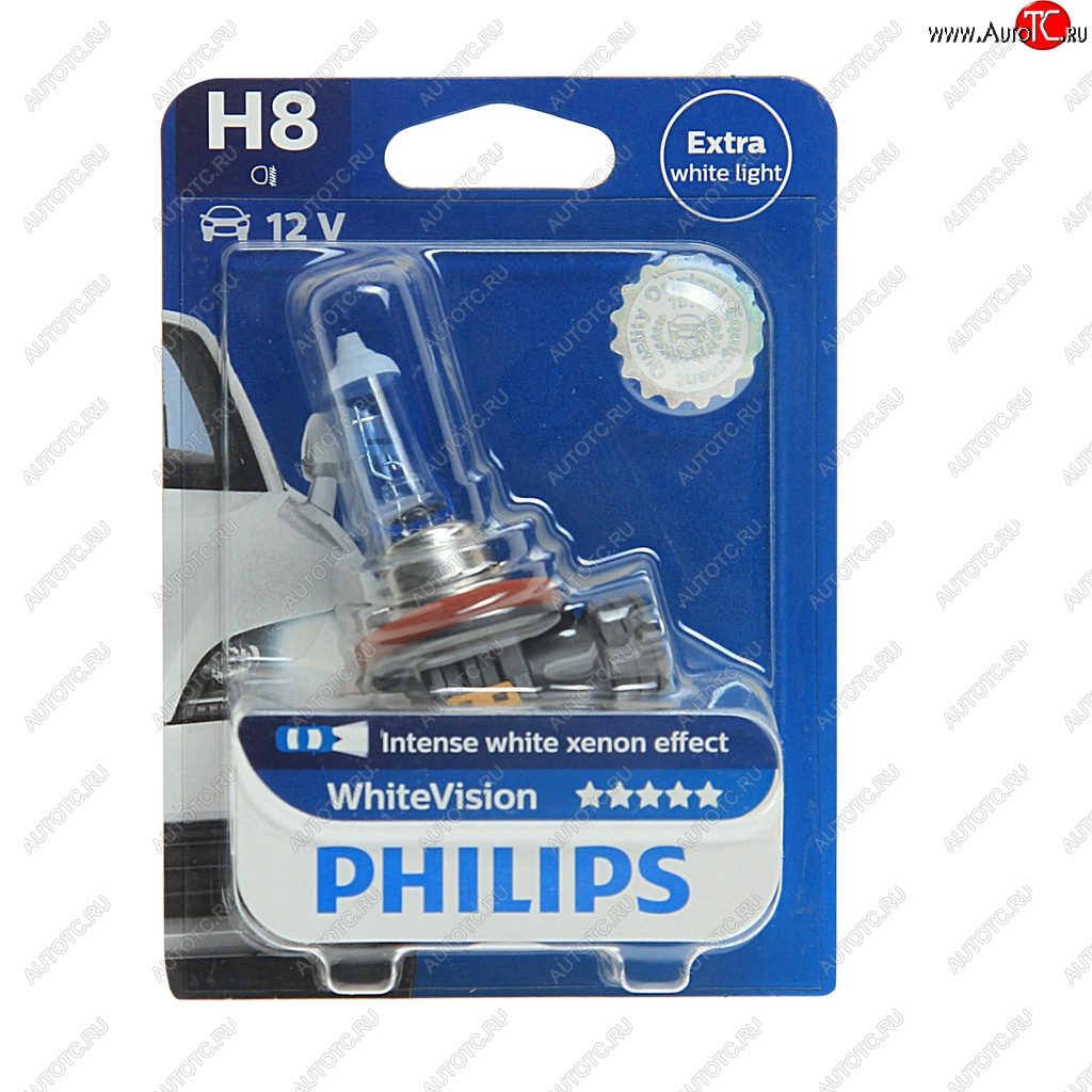 1 579 р. Лампа 12V H8 35W PGJ19-1 3700K блистер (1шт.) Xenon White Vision PHILIPS PHILIPS 12360whvb1 PHILIPS 12360whvb1  с доставкой в г. Пермь