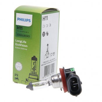 1 079 р. Лампа 12V H11 55W PGJ19-2 Long Life Eco Vision PHILIPS PHILIPS 12362llecoc1  с доставкой в г. Пермь. Увеличить фотографию 2