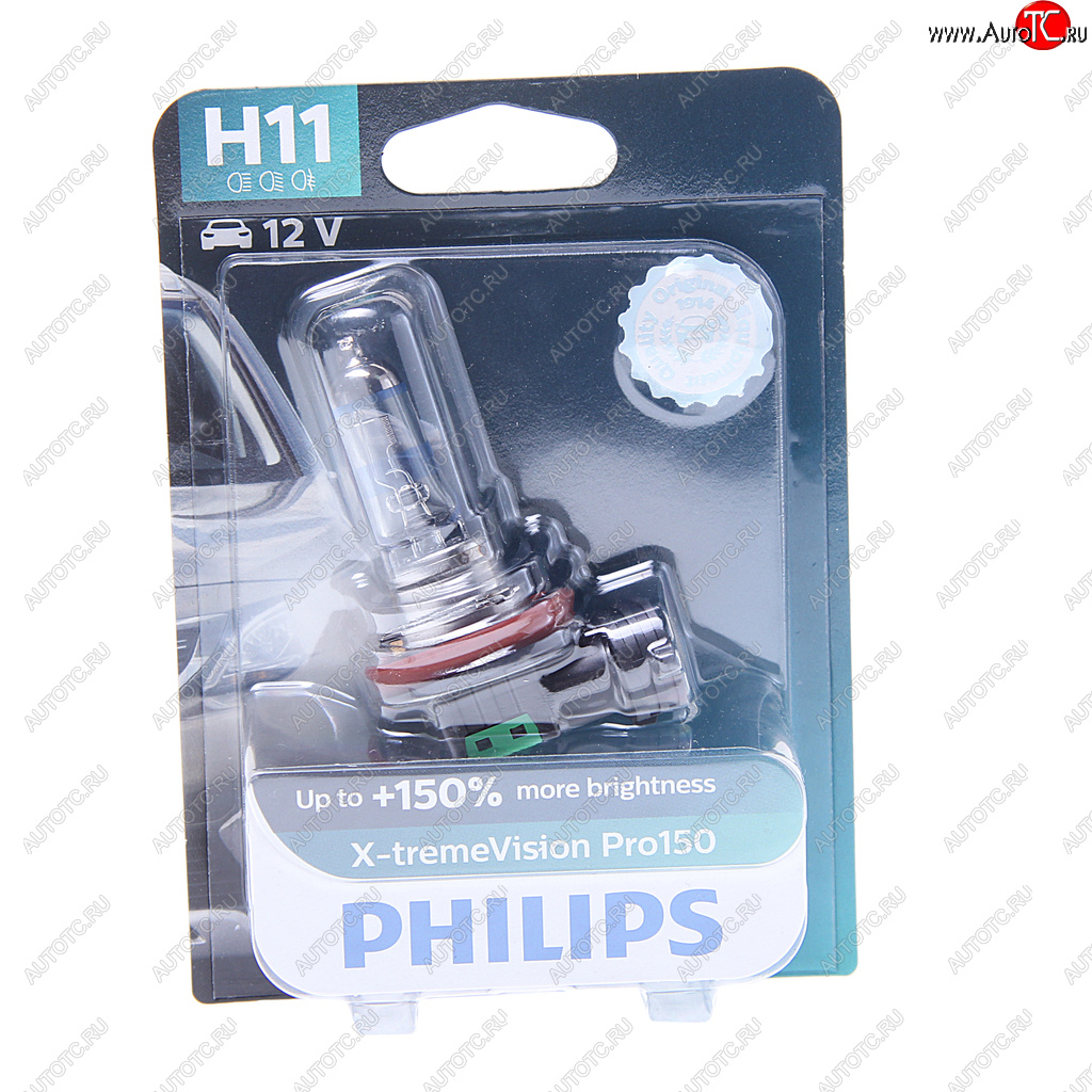 2 899 р. Лампа 12V H11 55W PGJ19-2 +150% блистер (1шт.) X-Treme Vision Pro 150 PHILIPS PHILIPS 12362xvproбл  с доставкой в г. Пермь