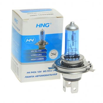 152 р. Лампа 12V H4 6055W P43t Super White HNG HNG 12443sw  с доставкой в г. Пермь. Увеличить фотографию 1