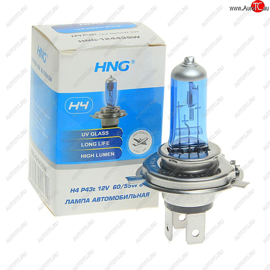 152 р. Лампа 12V H4 6055W P43t Super White HNG HNG 12443sw  с доставкой в г. Пермь