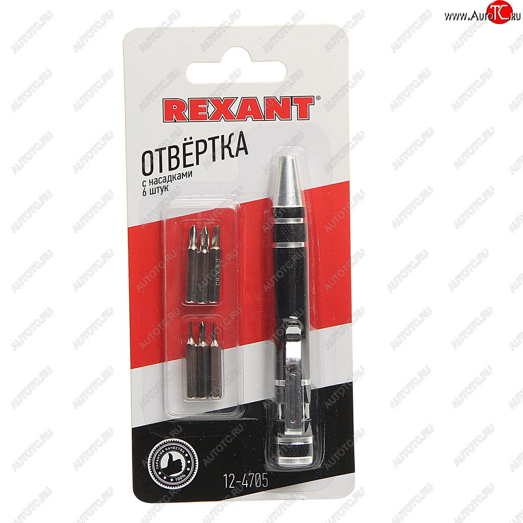 369 р. Отвертка с набором бит 6 предметов REXANT REXANT 12-4705  с доставкой в г. Пермь