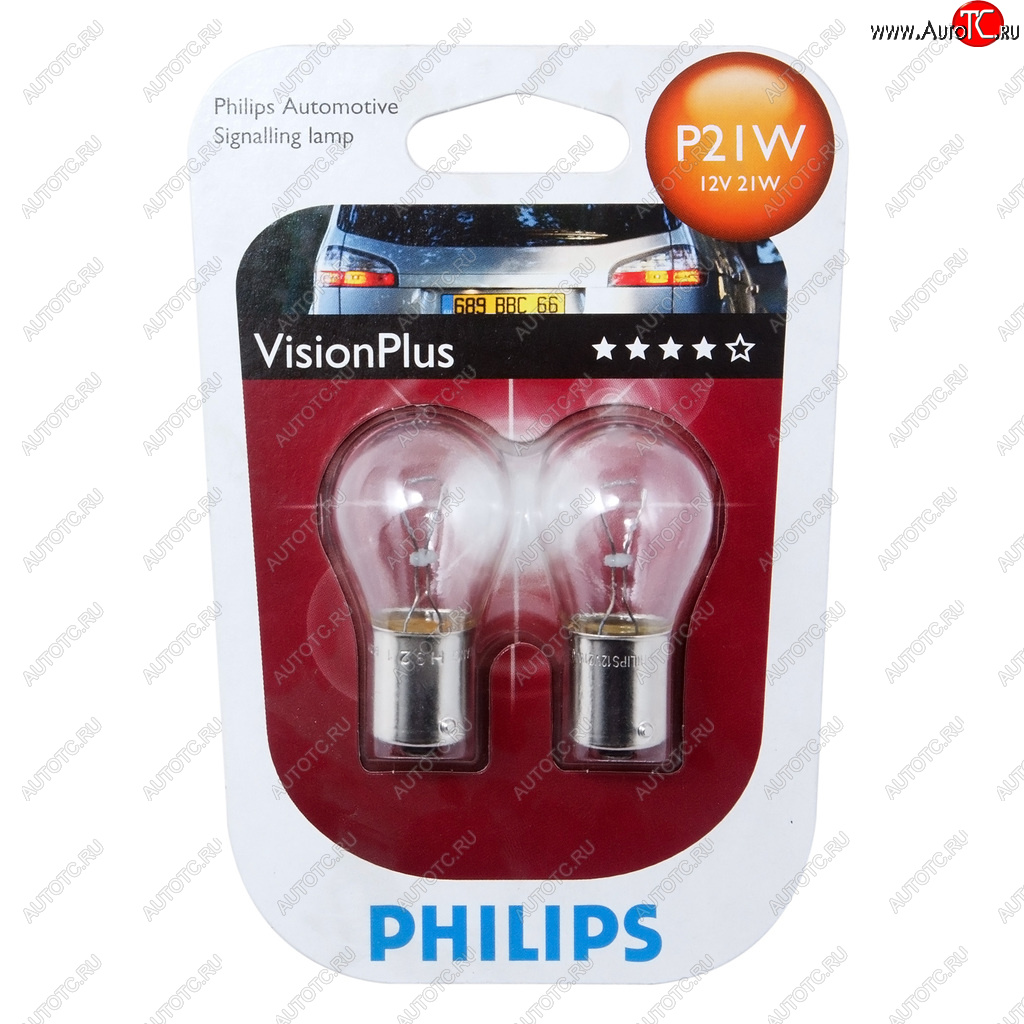 279 р. Лампа 12V P21W BA15s +60% блистер (2шт.) VisionPlus PHILIPS PHILIPS 12498vpb2  с доставкой в г. Пермь