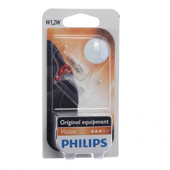 155 р. Лампа 12V W1.2W W2x4.6d блистер (2шт.) PHILIPS PHILIPS 12516b2  с доставкой в г. Пермь. Увеличить фотографию 1