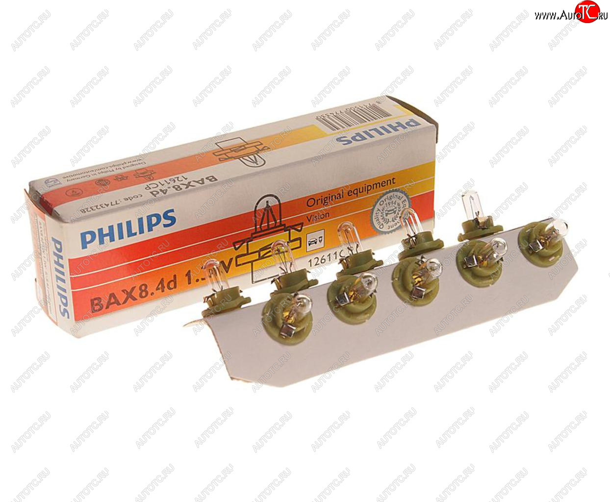 88 р. Лампа 12V 1.3W BAX8.4d зеленый патрон PHILIPS PHILIPS 12611cp  с доставкой в г. Пермь