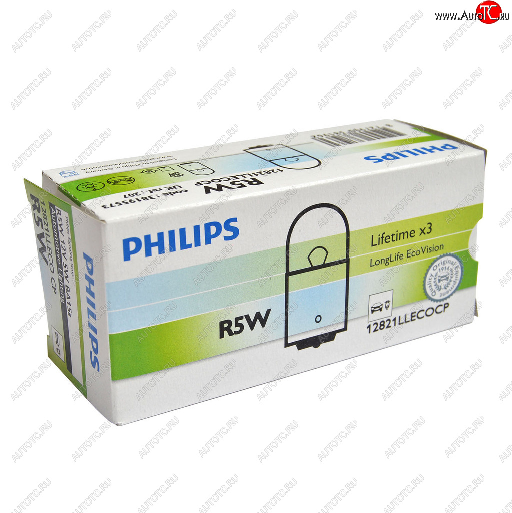 114 р. Лампа 12V R5W BA15s Long Life Eco Vision PHILIPS PHILIPS 12821llecocp  с доставкой в г. Пермь