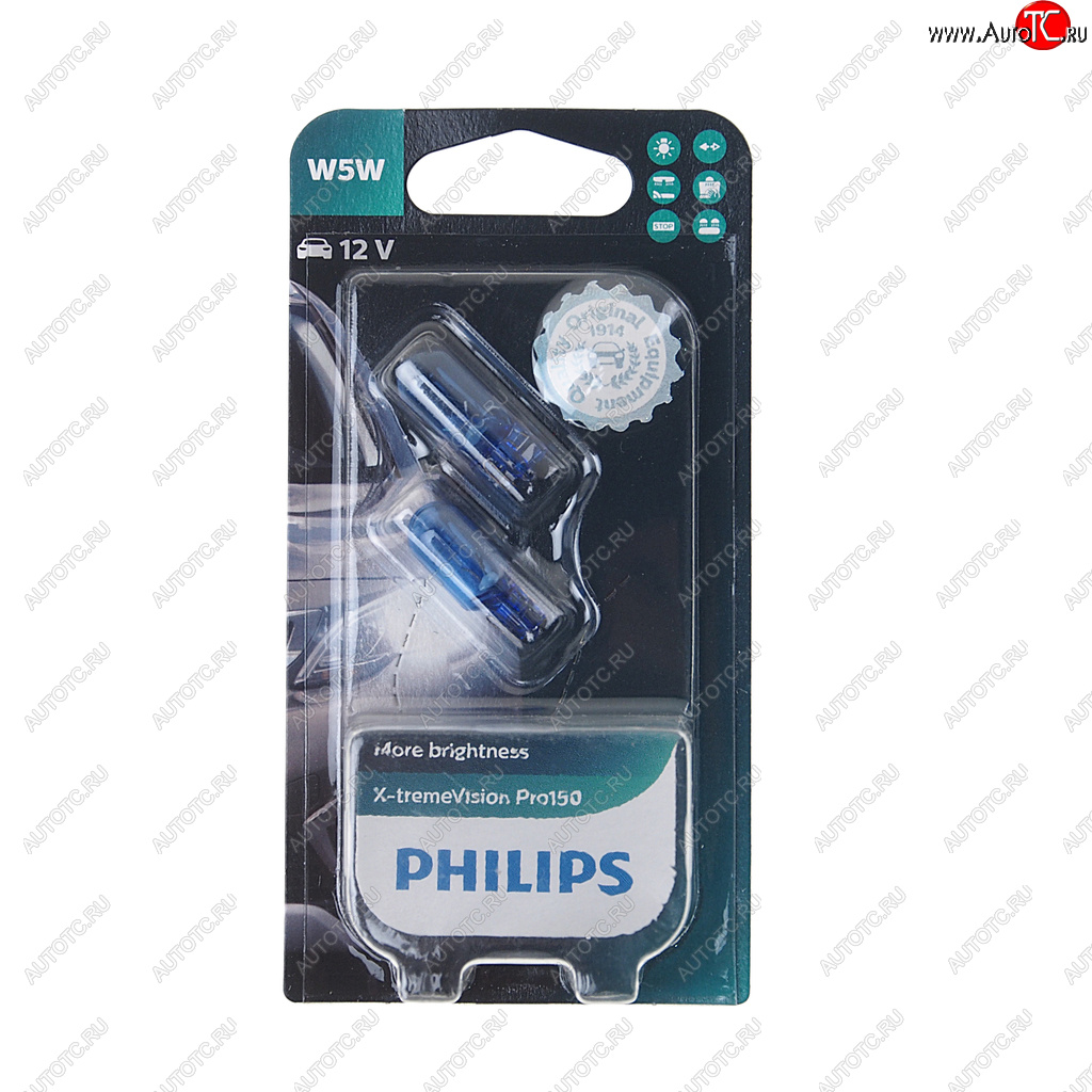 449 р. Лампа 12V W5W T10W W2.1х9.5d +150% 3300K блистер (2шт.) X-Treme Vision Pro 150 PHILIPS PHILIPS 12961xvpro2бл  с доставкой в г. Пермь