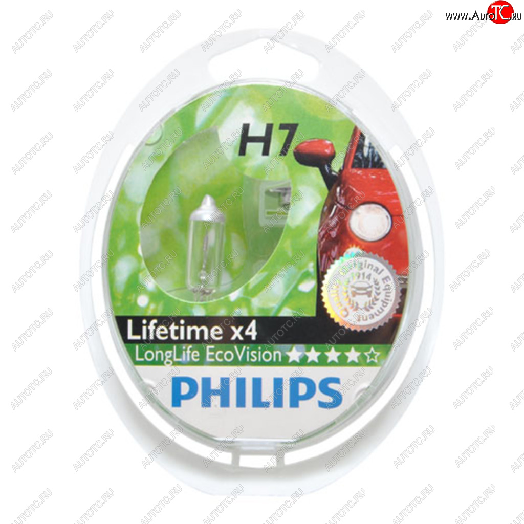 1 699 р. Лампа 12V H7 55W PX26d бокс (2шт.) Long Life Eco Vision PHILIPS PHILIPS 12972llecos2  с доставкой в г. Пермь