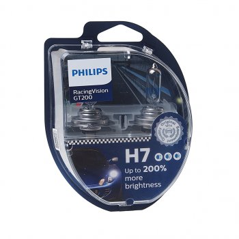 3 999 р. Лампа 12V H7 55W PX26d +200% бокс (2шт.) Racing Vision GT 200 PHILIPS PHILIPS 12972rgt2  с доставкой в г. Пермь. Увеличить фотографию 1