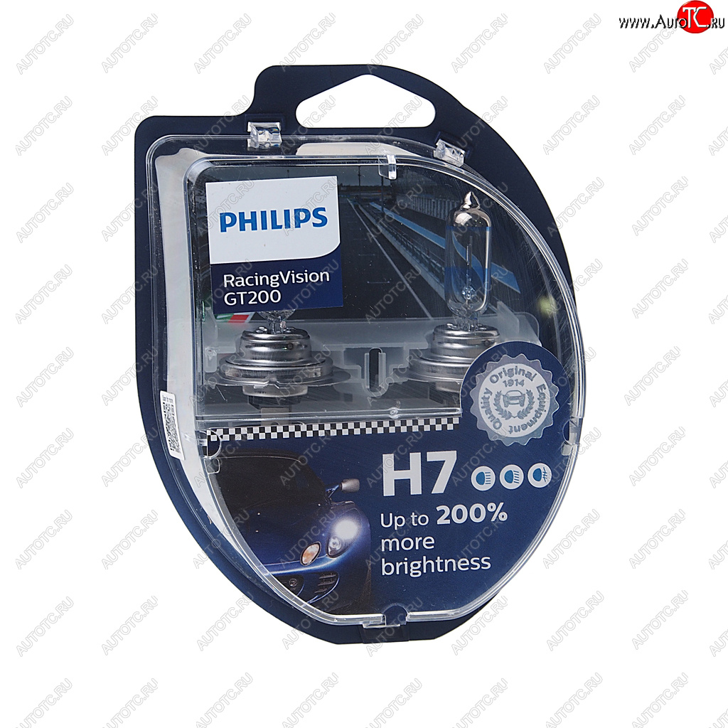 3 999 р. Лампа 12V H7 55W PX26d +200% бокс (2шт.) Racing Vision GT 200 PHILIPS PHILIPS 12972rgt2  с доставкой в г. Пермь