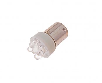 157 р. Лампа светодиодная 12V R10W BA15s 5 светодиодов белая МАЯК МАЯК 12t15-w5led  с доставкой в г. Пермь. Увеличить фотографию 1