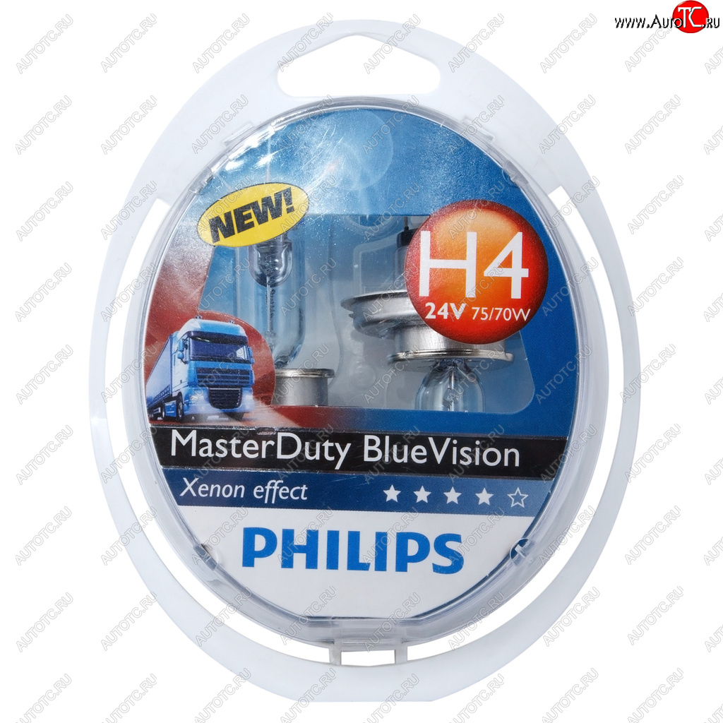 3 099 р. Лампа 24V H4 7570W P43t бокс (2шт.) Master Duty Blue Vision PHILIPS PHILIPS 13342mdbvs2  с доставкой в г. Пермь