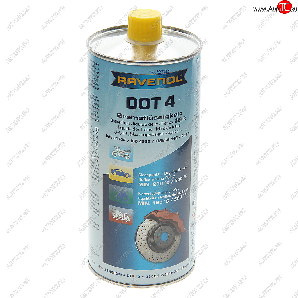 3 199 р. Жидкость тормозная DOT-4 1л RAVENOL RAVENOL 1350601-001  с доставкой в г. Пермь