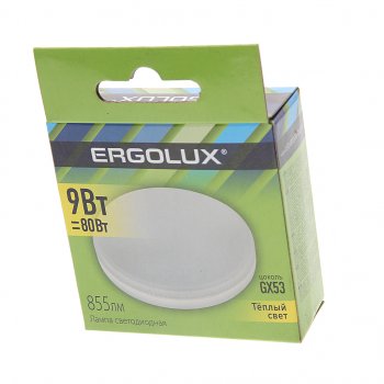 99 р. Лампа светодиодная GX53 9W(80W) 220V теплый ERGOLUX ERGOLUX 13514  с доставкой в г. Пермь. Увеличить фотографию 3