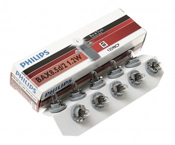 133 р. Лампа 24V 1.2W Bax8.5d серый патрон PHILIPS PHILIPS 13598cp PHILIPS 13598cp  с доставкой в г. Пермь. Увеличить фотографию 1