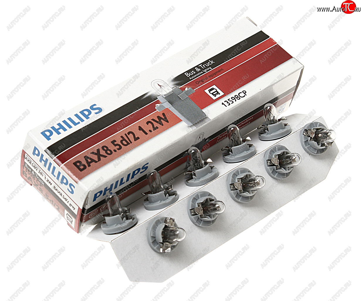 133 р. Лампа 24V 1.2W Bax8.5d серый патрон PHILIPS PHILIPS 13598cp PHILIPS 13598cp  с доставкой в г. Пермь