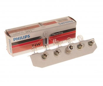63 р. Лампа 24V T4W BA9s Master Duty PHILIPS PHILIPS 13929mdcp  с доставкой в г. Пермь. Увеличить фотографию 1