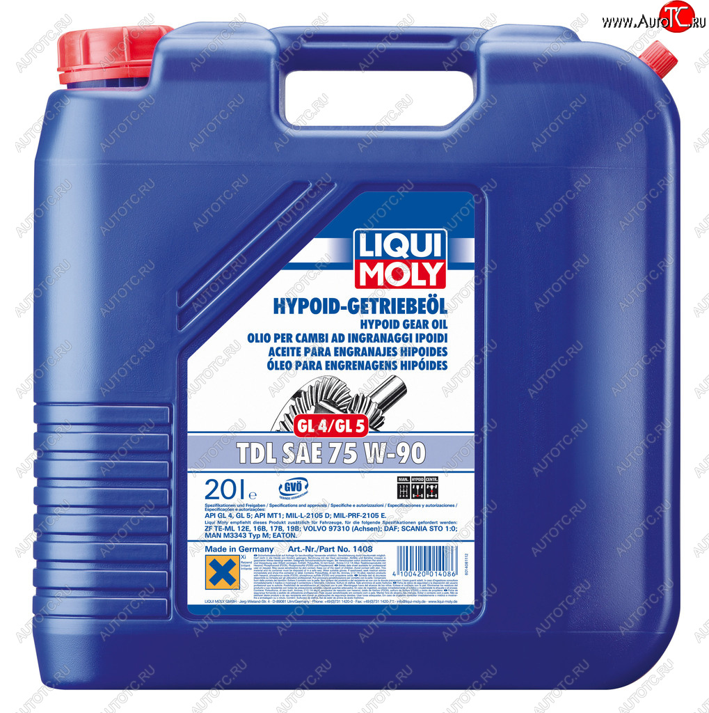 40 999 р. Масло трансмиссионное TDL GL45 75W90 псинт.20л LIQUI MOLY LIQUI MOLY 1408  с доставкой в г. Пермь