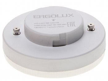 99 р. Лампа светодиодная GX53 9W(80W) 220V дневной свет ERGOLUX ERGOLUX 14309  с доставкой в г. Пермь. Увеличить фотографию 2