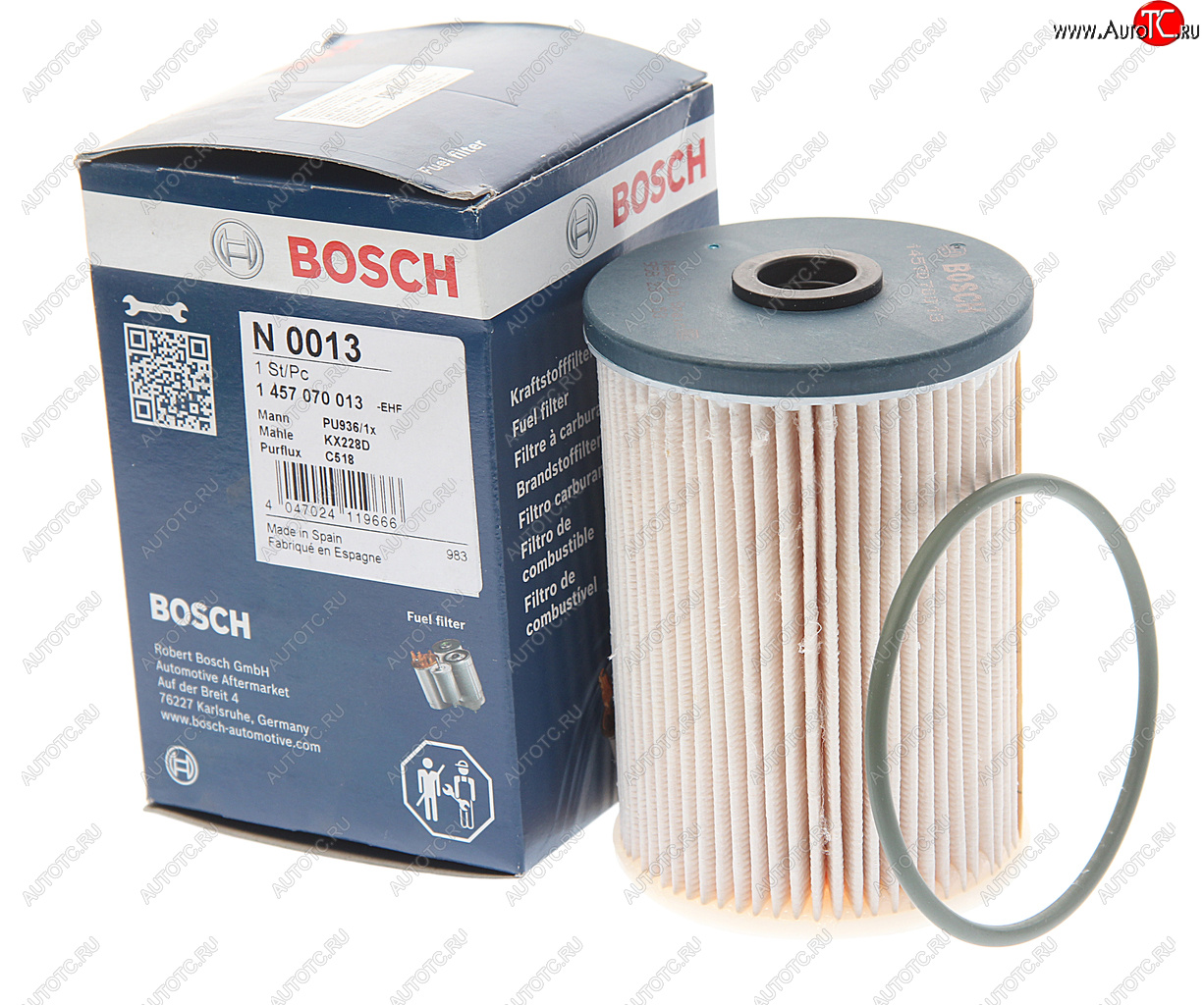 1 269 р. Фильтр топливный PEUGEOT 206 (02-08),307 (02-10 ) (2.0) CITROEN Berlingo BOSCH BOSCH 1457030013 BOSCH 1457030013  с доставкой в г. Пермь