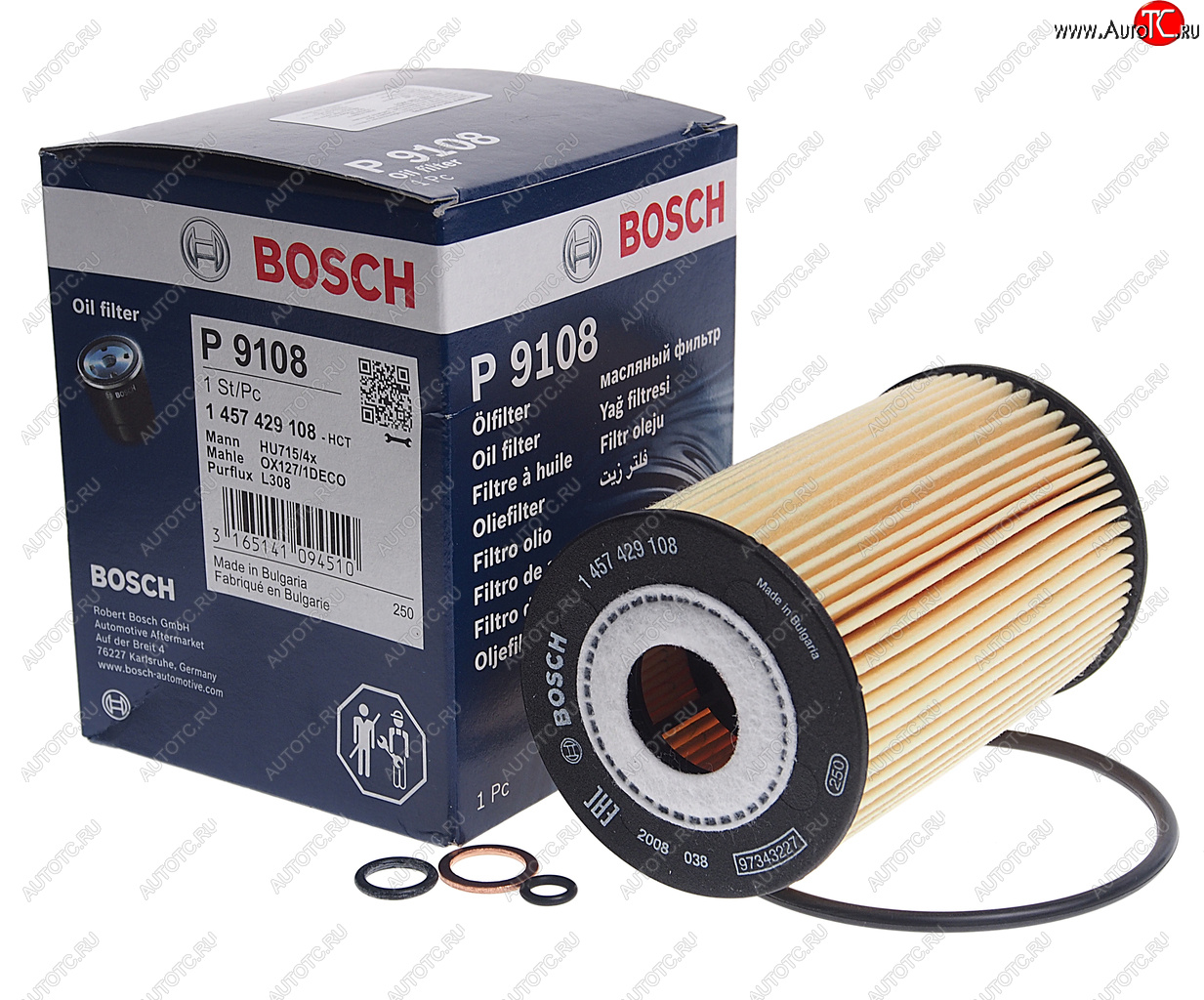539 р. Фильтр масляный BMW 3 (E36,E46) (M40M42-M44),5 (E34),Z3 (E36) (M43) BOSCH BOSCH 1457429108  с доставкой в г. Пермь