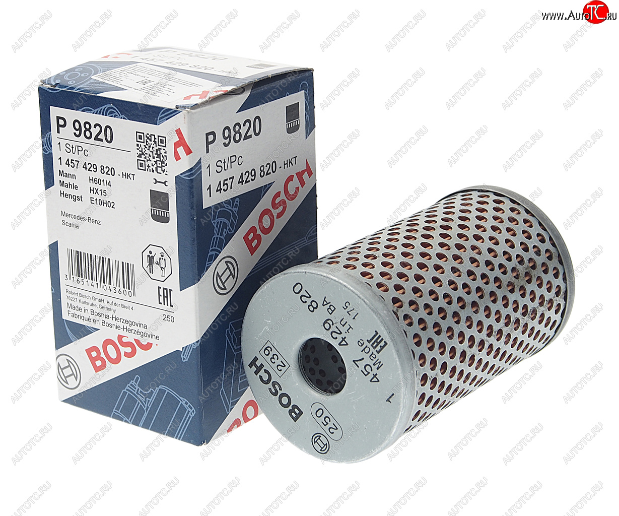 299 р. Фильтр масляный DAF IVECO MAN MERCEDES SCANIA VOLVO насоса ГУРа BOSCH BOSCH 1457429820  с доставкой в г. Пермь