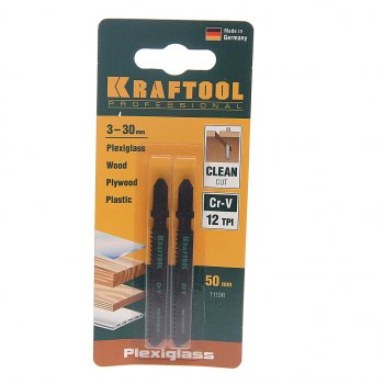 204 р. Пилка для лобзика набор 2шт. дерево 55мм KRAFTOOL KRAFTOOL 159535-2  с доставкой в г. Пермь. Увеличить фотографию 1