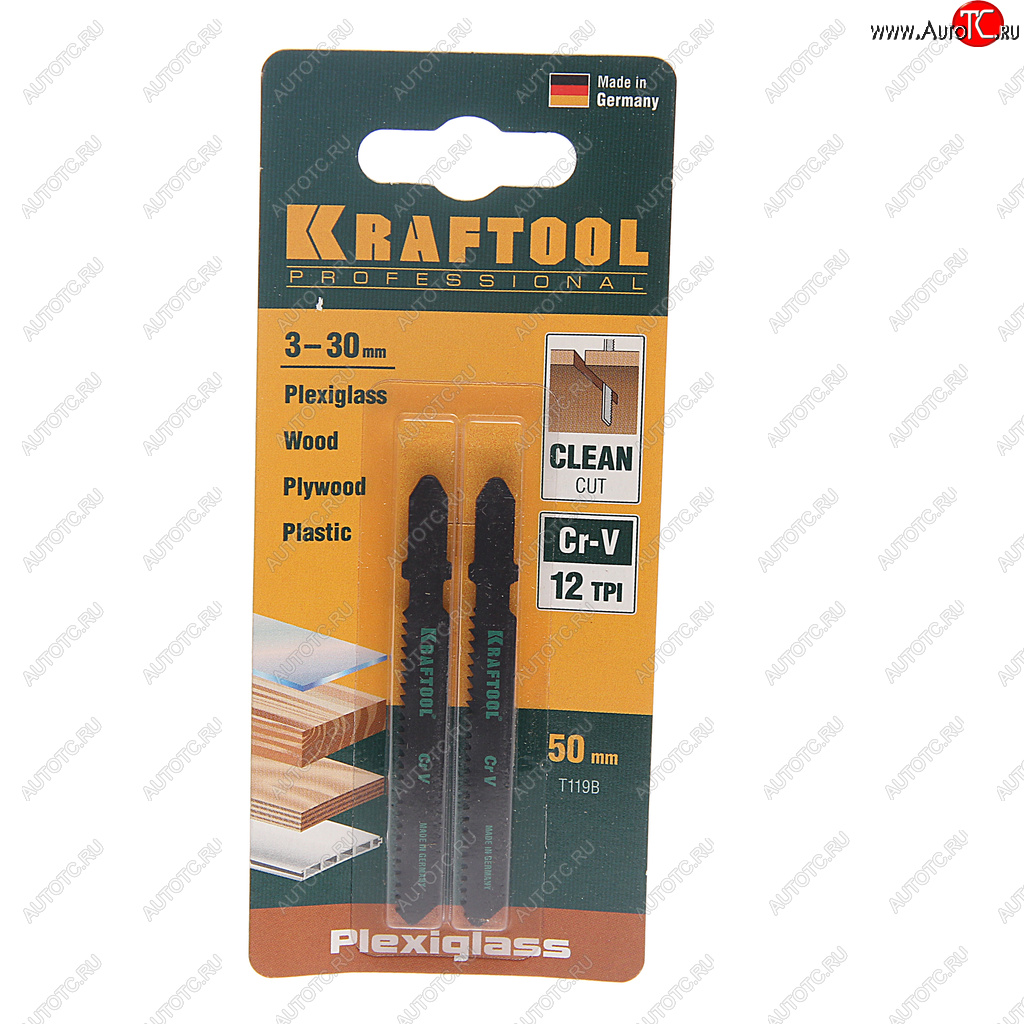204 р. Пилка для лобзика набор 2шт. дерево 55мм KRAFTOOL KRAFTOOL 159535-2  с доставкой в г. Пермь