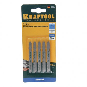 529 р. Пилка для лобзика набор 5шт. металл 50мм KRAFTOOL KRAFTOOL 159551-1.2-s5  с доставкой в г. Пермь. Увеличить фотографию 1