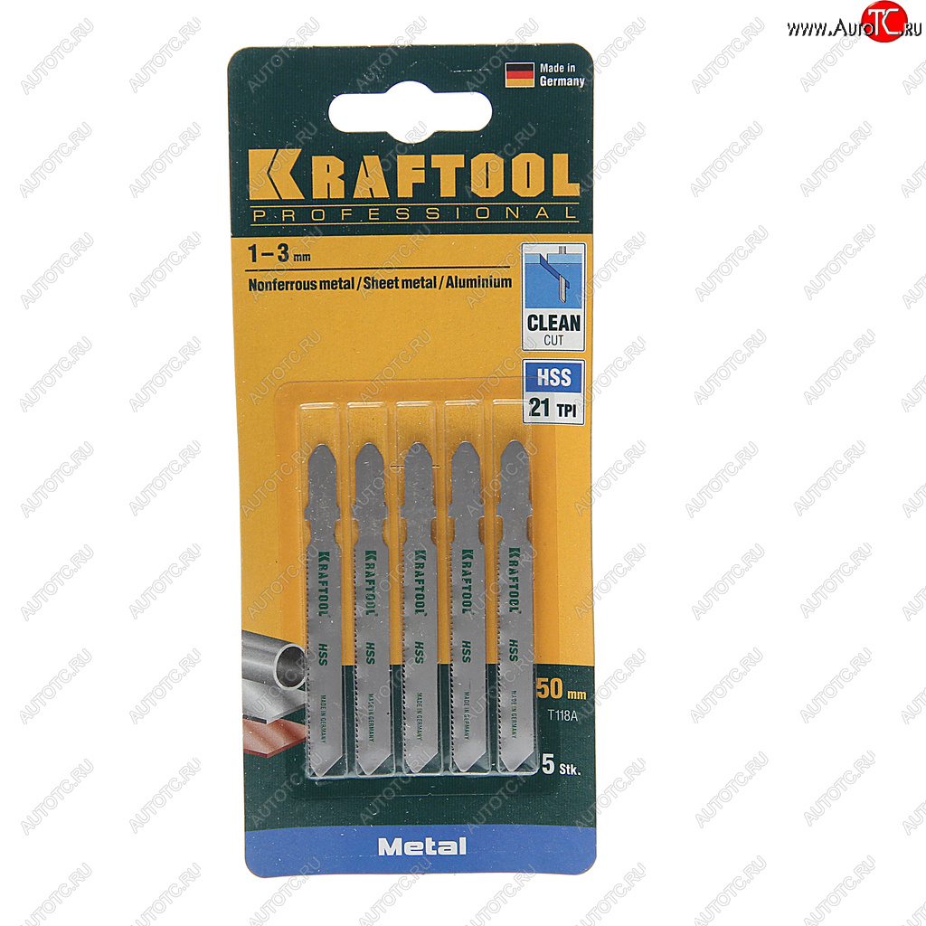 529 р. Пилка для лобзика набор 5шт. металл 50мм KRAFTOOL KRAFTOOL 159551-1.2-s5  с доставкой в г. Пермь
