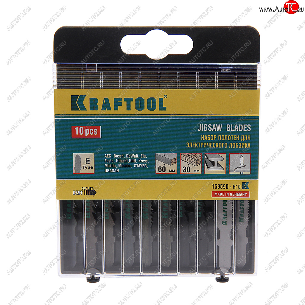 899 р. Пилка для лобзика набор 10шт. универсальные KRAFTOOL KRAFTOOL 159590-h10  с доставкой в г. Пермь