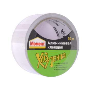 319 р. Скотч алюминиевый 10м Хозяйственная Лента МОМЕНТ HENKEL 1690067  с доставкой в г. Пермь. Увеличить фотографию 1