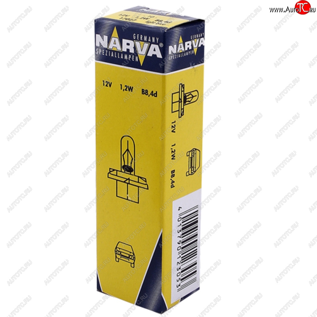 69 р. Лампа 12V 1.2W B8.4d голубой патрон Plastic Base NARVA NARVA 170273000  с доставкой в г. Пермь