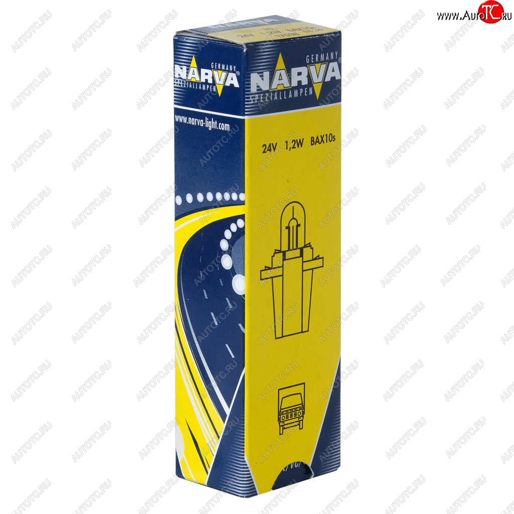 75 р. Лампа 24V 1.2W BAX8.3d1.35 серый патрон Plastic Base NARVA NARVA 170383000  с доставкой в г. Пермь